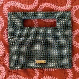 Cult Gaia Metallic Blue and Gold Clutch